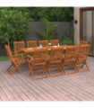 11 Piece Garden Dining Set Solid Acacia Wood