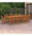 11 Piece Garden Dining Set Solid Acacia Wood