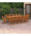 13 Piece Garden Dining Set Solid Acacia Wood