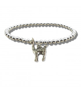 Llama Silver Beaded Bracelet