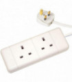 pro elec 2 m 2 port Extension lead - White