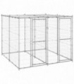 vidaXL Outdoor Dog Kennel Galvanised Steel with Roof 4.84 m²