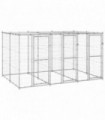 vidaXL Outdoor Dog Kennel Galvanised Steel with Roof 7.26 m²