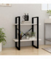 2-Tier Book Cabinet White 60x30x70 cm Solid Pine Wood