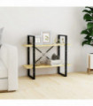 2-Tier Book Cabinet 80x30x70 cm Solid Pine Wood