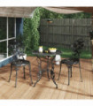 3 Piece Bistro Set Cast Aluminium Black