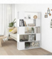 Book Cabinet Room Divider White 100x24x155 cm Engineered Wood