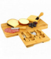 Bamboo Cheese Board Serving Platter With Knife Set | M&W