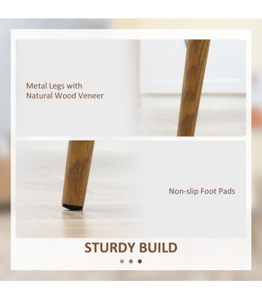 Dining Chairs Set of 4 w/ Curved Back, Metal Legs for Living Room White