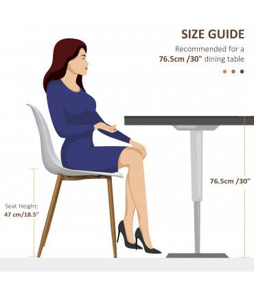 Dining Chairs Set of 4 w/ Curved Back, Metal Legs for Living Room White