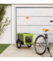 vidaXL Pet Bike Trailer Green and Black Oxford Fabric and Iron