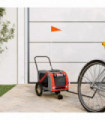 vidaXL Pet Bike Trailer Orange and Black Oxford Fabric and Iron