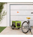 vidaXL Pet Bike Trailer Green and Black Oxford Fabric and Iron