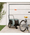 vidaXL Pet Bike Trailer Grey and Black Oxford Fabric and Iron