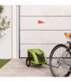 vidaXL Pet Bike Trailer Green Oxford Fabric and Iron