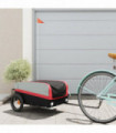 vidaXL Bike Trailer Black and Red 30 kg Iron