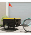 vidaXL Bike Trailer Black and Yellow 45 kg Iron