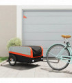 vidaXL Bike Trailer Black and Orange 45 kg Iron