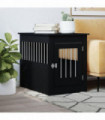 vidaXL Dog Crate Furniture Black 55x80x68 cm Engineered Wood