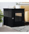 vidaXL Dog Crate Furniture Black 64.5x80x71 cm Engineered Wood