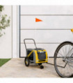 vidaXL Pet Bike Trailer Yellow and Black Oxford Fabric and Iron