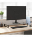 vidaXL Monitor Stand Black 80x35x8 cm Tempered Glass and Metal