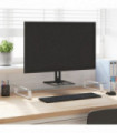 vidaXL Monitor Stand White 80x35x8 cm Tempered Glass and Metal