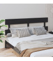 vidaXL Bed Headboard Black 204x3x81 cm Solid Wood Pine