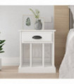 vidaXL Bedside Cabinet High Gloss White 43x36x50 cm