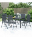 vidaXL 7 Piece Garden Dining Set Anthracite Steel
