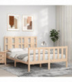 vidaXL Bed Frame with Headboard 140x200 cm Solid Wood