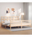 vidaXL Bed Frame with Headboard 200x200 cm Solid Wood