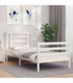 vidaXL Bed Frame with Headboard White 90x200 cm Solid Wood