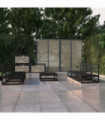 vidaXL 7 Piece Garden Lounge Set Black Solid Pinewood