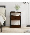 vidaXL Bedside Cabinet Brown Oak 40x42x55 cm Engineered Wood