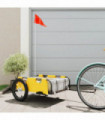 vidaXL Bike Trailer Yellow Oxford Fabric and Iron