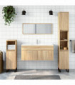 vidaXL Bathroom Cabinet with Mirror Sonoma Oak Engineered Wood