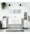 vidaXL Bathroom Cabinet with Mirror White Engineered Wood