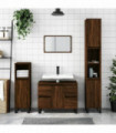 vidaXL Bathroom Cabinet Brown Oak 80x33x60 cm Engineered Wood