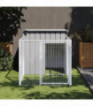 vidaXL Dog House with Run Light Grey 110x201x110 cm Galvanised Steel