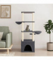 vidaXL Cat Tree with Sisal Scratching Posts Dark Grey 147 cm