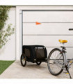 vidaXL Pet Bike Trailer Black Oxford Fabric and Iron