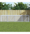 vidaXL Chicken Cage with Roof Light Grey 403x98x90 cm Galvanised Steel