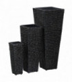 vidaXL Raised Beds 3 pcs Water Hyacinth Black