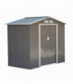 Garden Shed Storage Unit w/Locking Door Floor Foundation Vent Grey