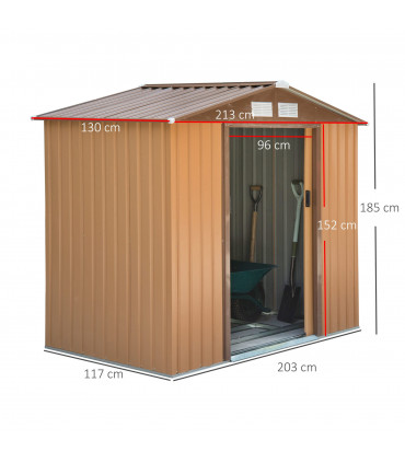 Garden Shed Storage Unit w/Locking Door Floor Foundation Vent Yellow