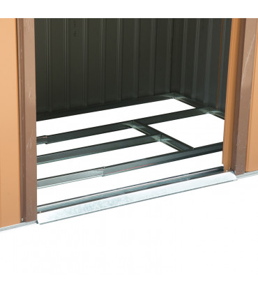 Garden Shed Storage Unit w/Locking Door Floor Foundation Vent Yellow