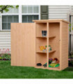 Garden Shed Outdoor Tool Storage w/ 2 Shelve 75 x 56 x115cm Natural