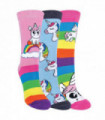 Girls 3 Pack Unicorn Rainbow Socks (12-3 UK)