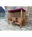 Grand Henley Twin Seat Arbour Burgundy With Burgundy Cushion